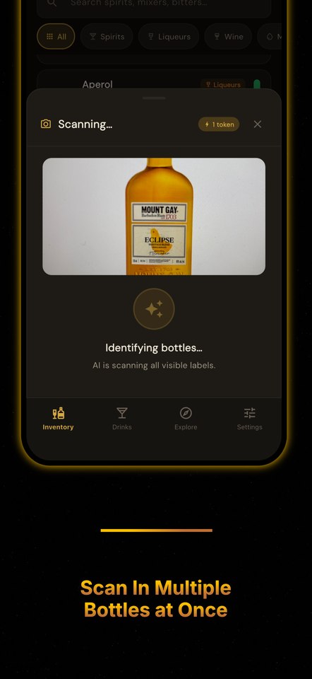 The bottle scanner identifying a label from a photo to add it to inventory